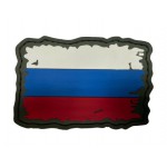 Нашивка PVC/ПВХ с велкро Флаг России 5х8 олива